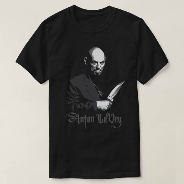Anton LaVey Illustration of Occult Leader T Shirt (Design framsida)