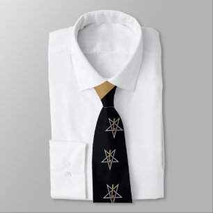 Anton LaVey Sigil Abstrakt Wave Neck Tie {Guld} Slips