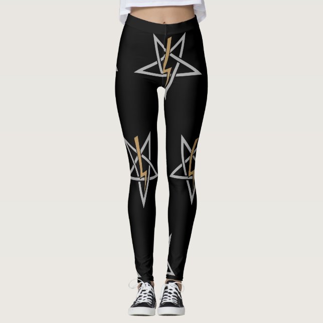 Anton LaVey Sigil {Guld} Leggings (Framsida)