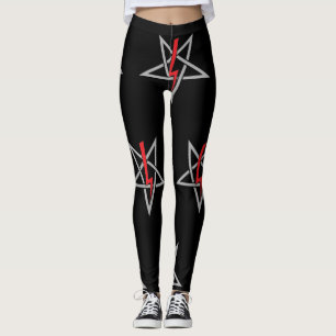Anton LaVey Sigil {Red} Leggings