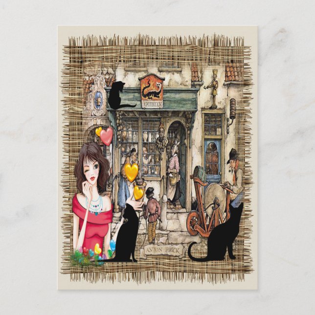 Anton Pieck - Apotek Vykort (Framsida)