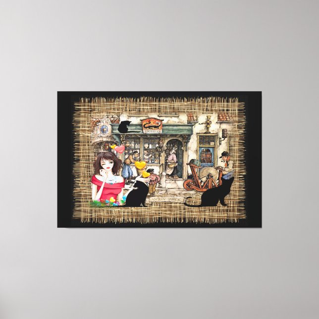 Anton Pieck - Chemist-butiken Canvastryck (Framsida)