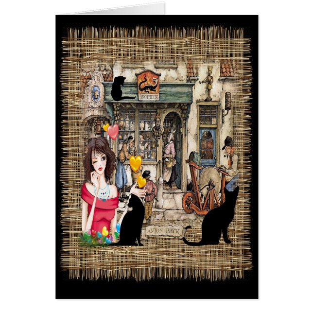 Anton Pieck - Chemist-butiken Hälsningskort (Framsidan)