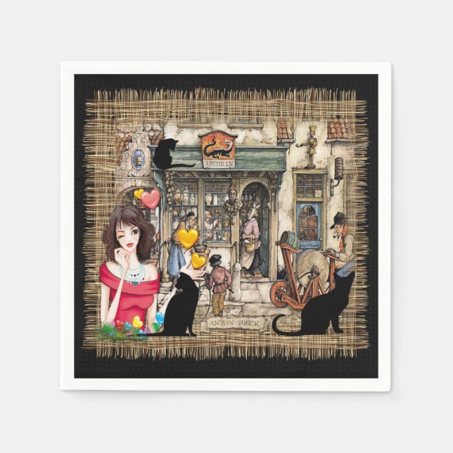 Anton Pieck - Chemist-butiken Pappersservett (Framsidan)
