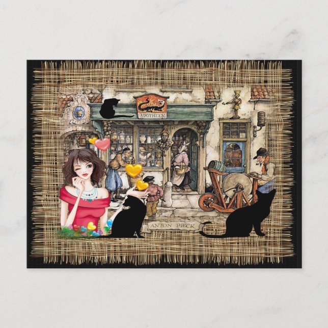 Anton Pieck - Chemist-butiken Vykort (Framsida)