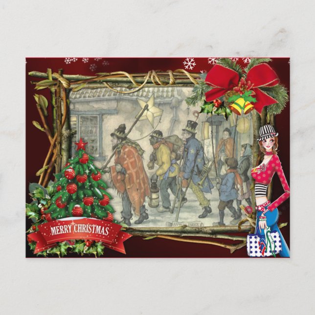 Anton Pieck christmas-hälsningar Helg Vykort (Framsida)