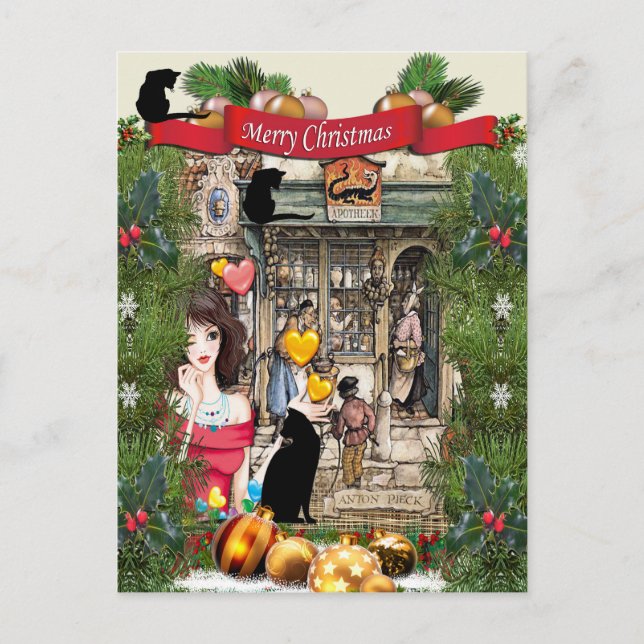 Anton Pieck "The Chemist" Postcard Helg Vykort (Framsida)