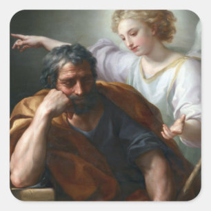 Anton Raphael Mengs The Dream of St. Joseph Fyrkantigt Klistermärke