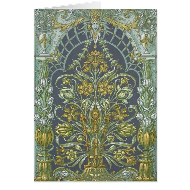 Anton Seder art nouveaukort Hälsningskort (Framsidan)