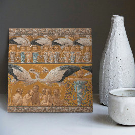 Anton Seder's Tender Storks Art nouveau Wall Kakelplatta