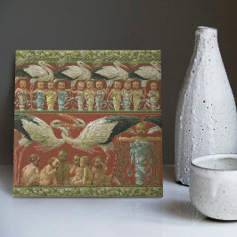 Anton Seder's Tender Storks Art nouveau Wall Kakelplatta