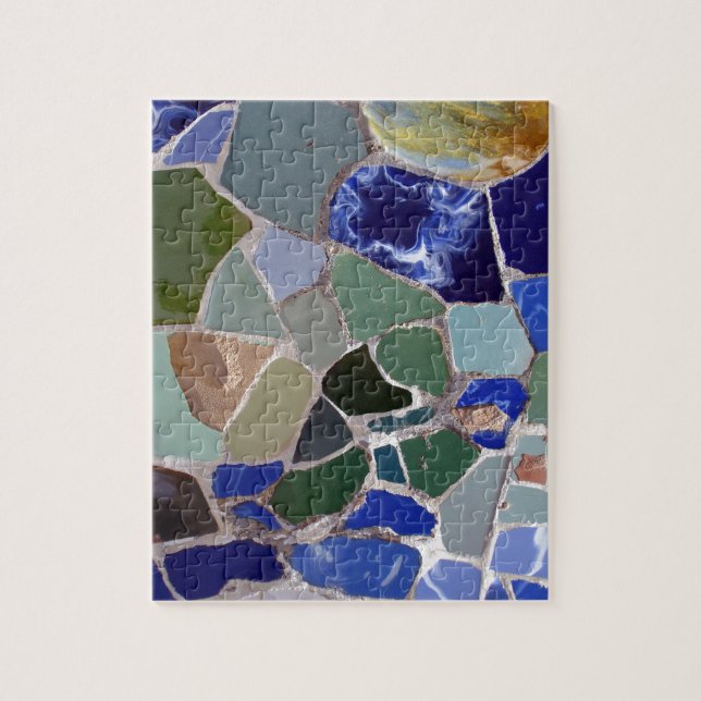 Antoni Gaudi Blå mosaiker Pussel (Vertikal)