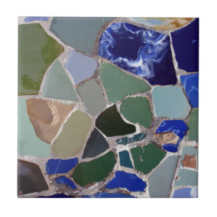Antoni Gaudi blåttmosaik Kakelplatta