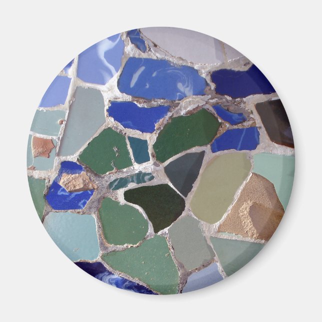 Antoni Gaudi Blue Mosaics Magnet (Framsidan)