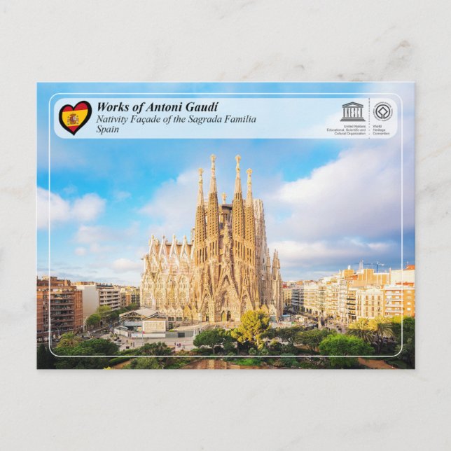 Antoni Gaudí - Sagrada Família - Nativitetsfaktor Vykort (Framsida)
