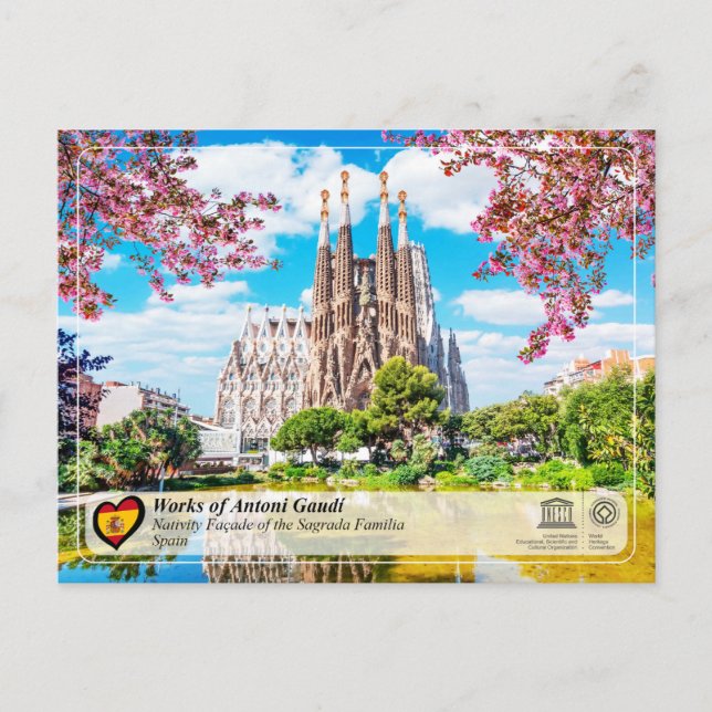 Antoni Gaudí - Sagrada Família - Nativitetsfaktor Vykort (Framsida)