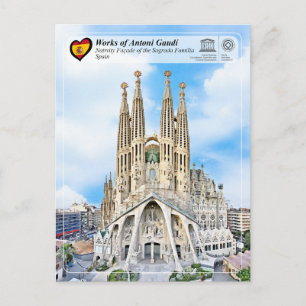 Antoni Gaudí - Sagrada Família - Nativitetsfaktor Vykort