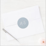 Antonia Powder Blue Elegant bröllop Runt Klistermärke<br><div class="desc">Elegant bröllop-klistermärken som har en enkel design med ditt monogram i ett skript-teckensnitt.</div>