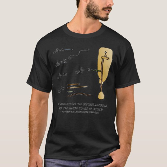 Antonie Van Leeuwenhoek Microscopy T Shirt (Framsida)