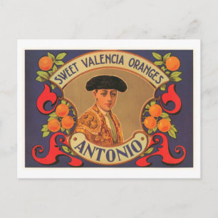 Antonio Brand Sweet Valencia Orange Vintage Låda Vykort