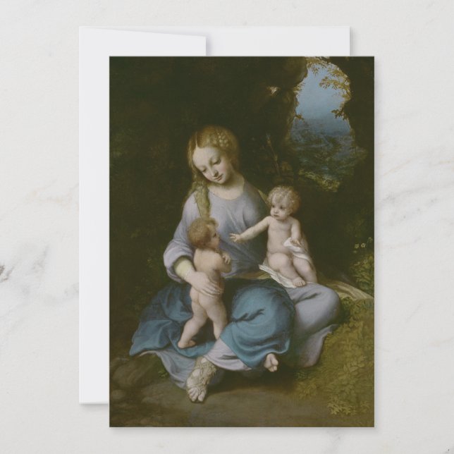 Antonio da Correggio - Madonna och Child med  Inbjudningar (Framsida)