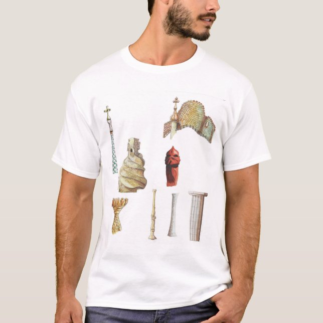 Antonio Gaudi. Barcelona. Spanien. Arkitektoniskt Tee Shirt (Framsida)