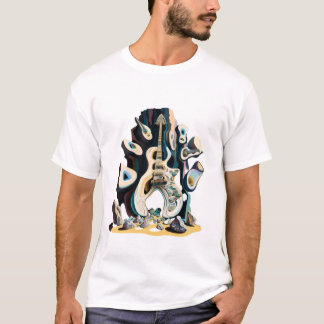 Antonio Gaudi-format, musik på sten-band T Shirt