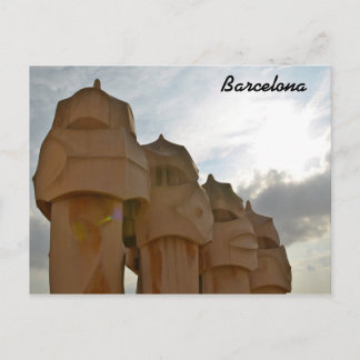 Antonio Gaudi skorsten Post card, Barcelona Vykort