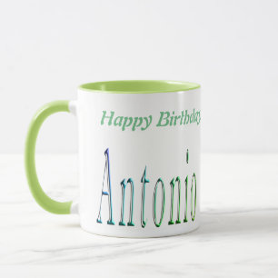 Antonio, Grattis på födelsedagen Logotyp, Grönt Co Mugg