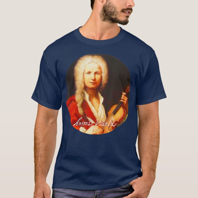 Antonio Lucio Vivaldi Composer Porträtt T Shirt (Framsida)