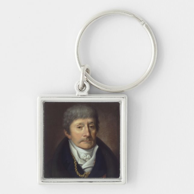 Antonio Salieri Fyrkantig Silverfärgad Nyckelring (Framsidan)