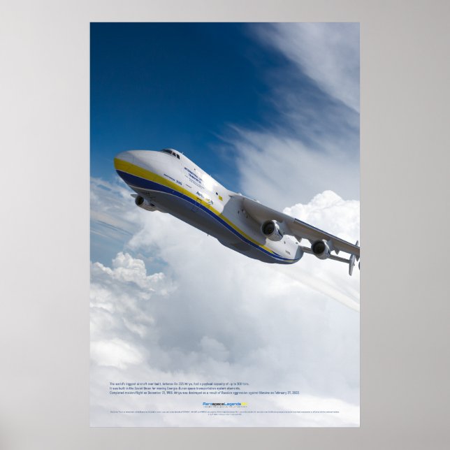 Antonov An-225 Mriya: 3D Flygkonsttryck Poster (Framsidan)