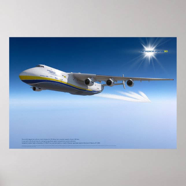 Antonov An-225 Mriya: Fotorealistisk 3D konstaffis Poster (Framsidan)