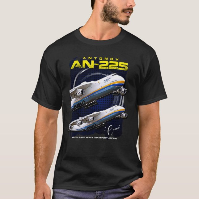 Antonov AN-225 Mriya Toppen Heavy Transport Aircra T Shirt (Framsida)