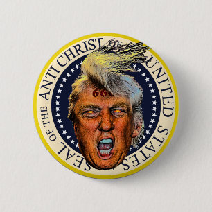Antpresident Trump Sigill för Antikrist Knapp