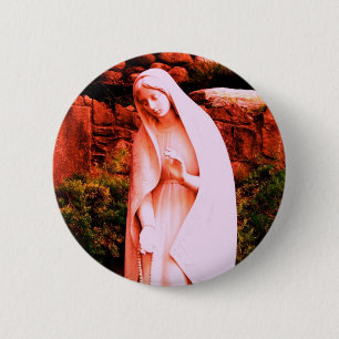 Äntrat Red Virgin Mary Pin Knapp
