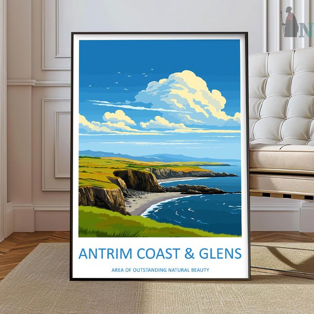 Antrim Coast och Glens Resa Tryck Väggkonst Antri (Skapare uppladdad)