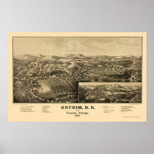Antrim panorama- karta för NH - 1887 Poster