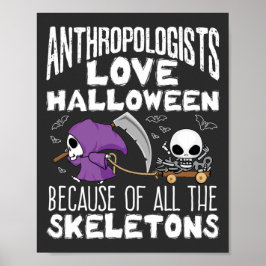 Antropologer Kärlek Halloween Skeletons Poster