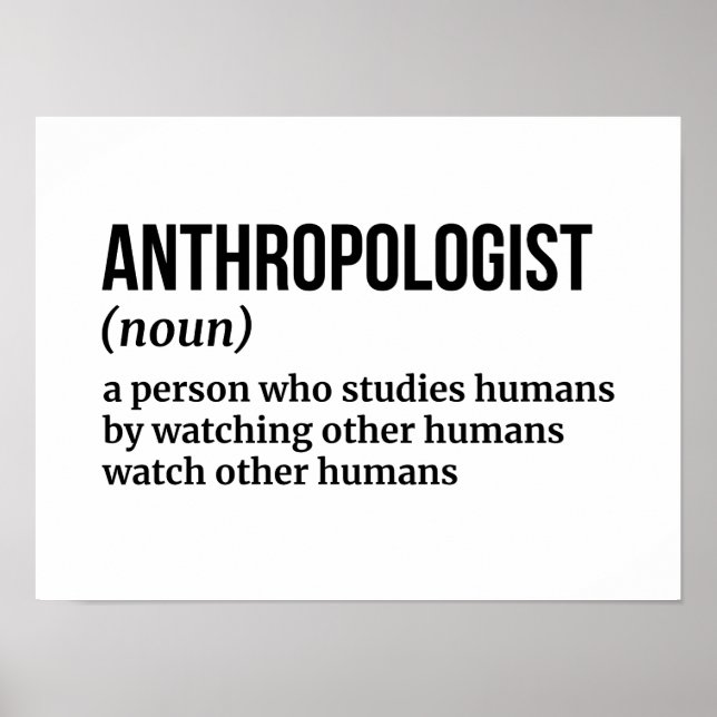 Antropologiexpert - finare definition poster (Framsidan)