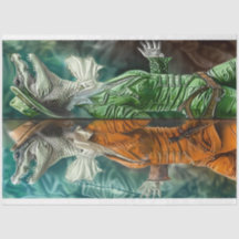 Antropomorf Alligator Dueling Gators Decoupage