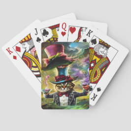 Antropomorf Cat Mad Hatter Fantasy Fairytale Casinokort