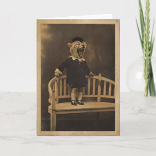 Antropomorf Cheetah Boy Blank Greeting Card Kort