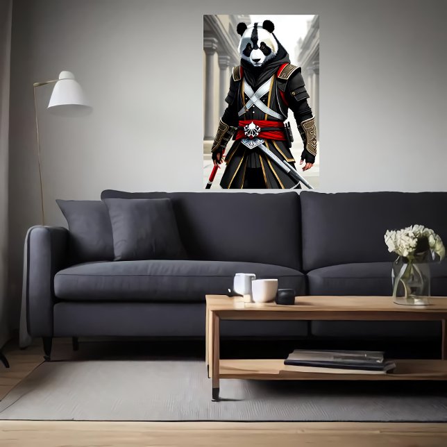 Antropomorf coola Panda Assassin | AI Art Poster (Skapare uppladdad)