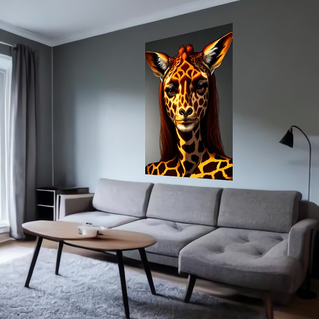 Antropomorf dam giraffe | AI Art Poster (Skapare uppladdad)
