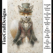Antropomorf Fox Steampunk Outfit CA1 Decoupage