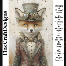 Antropomorf Fox Steampunk Outfit CA2 Decoupage
