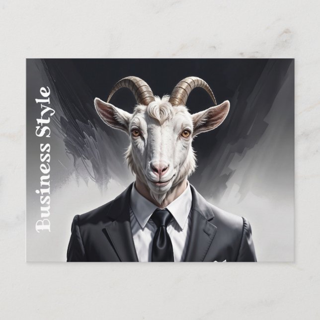 Antropomorf get businessman headshot vykort (Framsida)