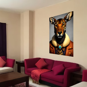 Antropomorf Moose Jaguar AI Art Poster