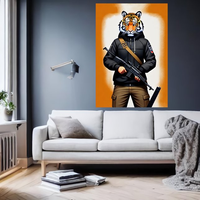 Antropomorf Tiger-soldat | AI Art Poster (Skapare uppladdad)